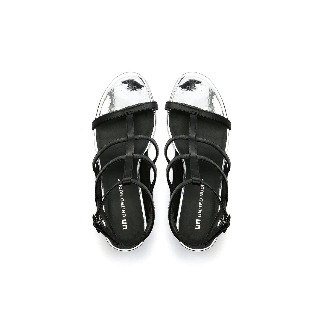 luxor sandal mid black mix top view