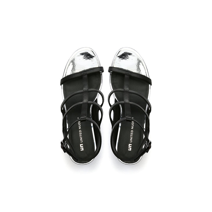 luxor sandal mid black mix top view