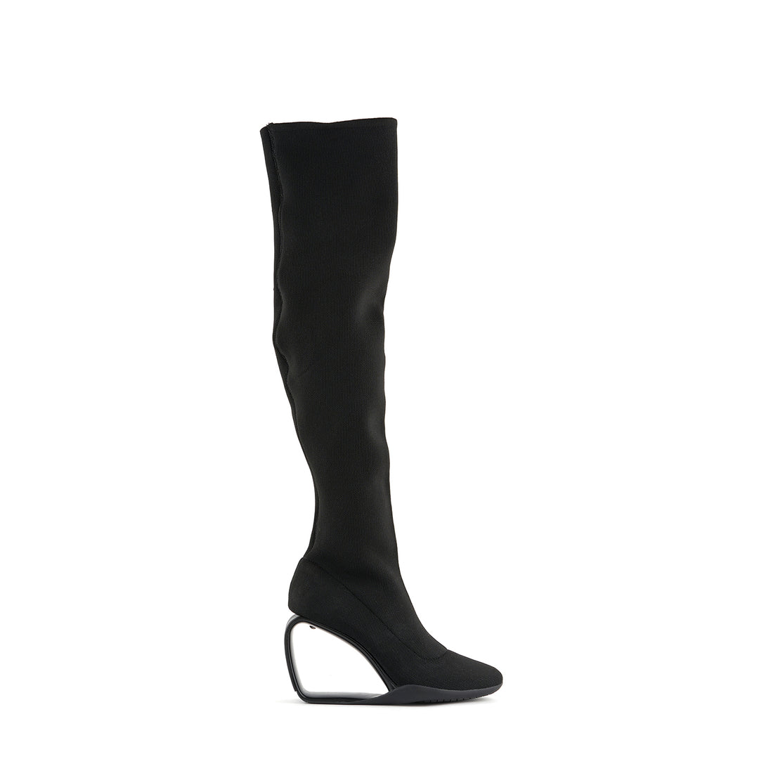mobius long boot hi black outside view