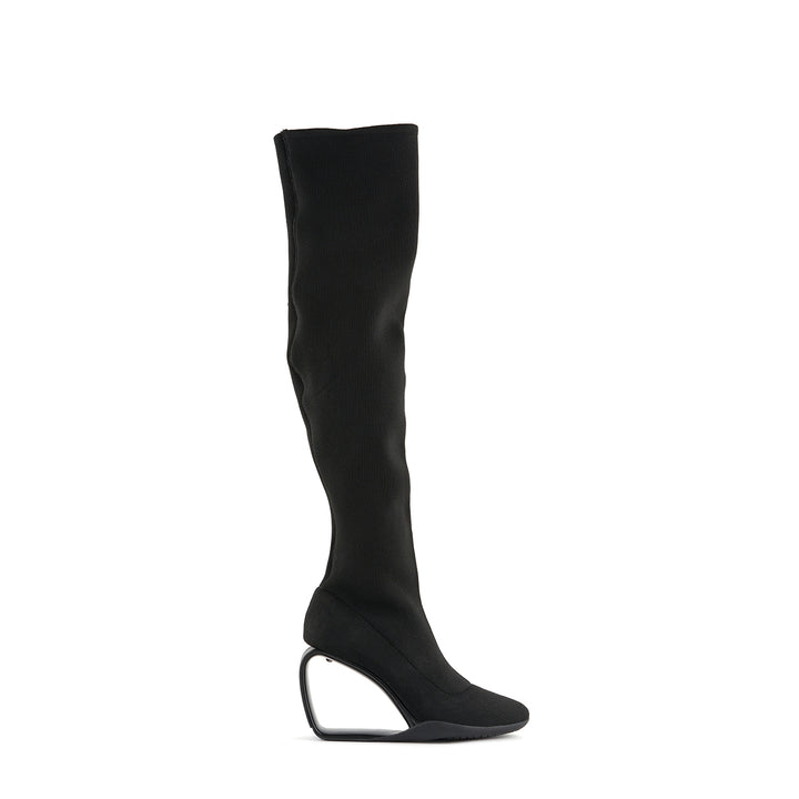 mobius long boot hi black outside view