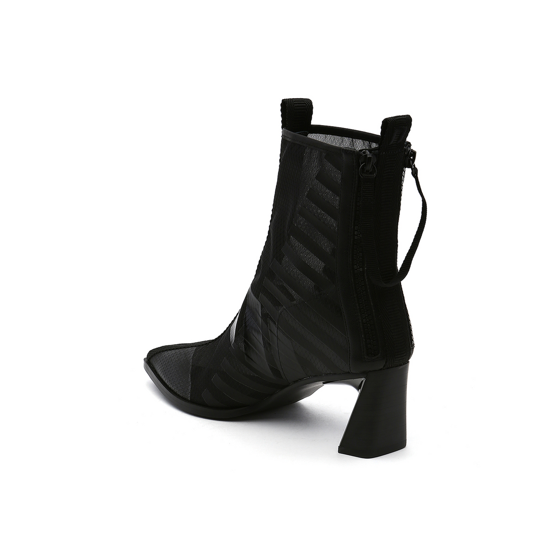 molten calli mid black printed mesh angle in view