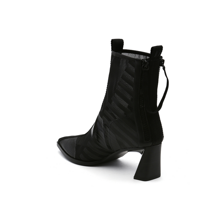 molten calli mid black printed mesh angle in view