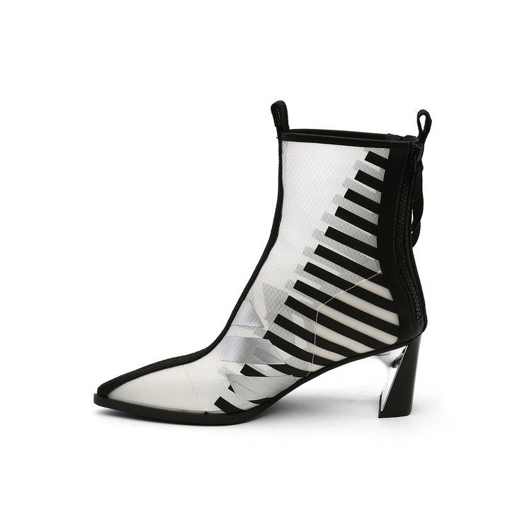 molten calli mid white printed mesh in view