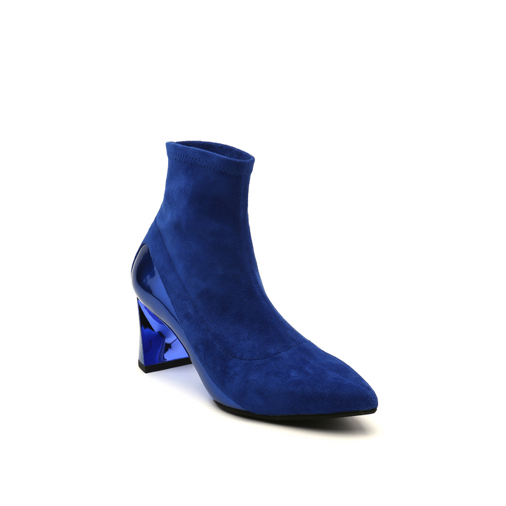 molten flow ankle boot mid cobalt blue angle out view
