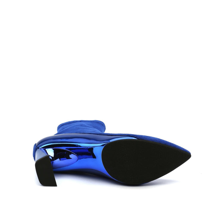 molten flow ankle boot mid cobalt blue bottom view