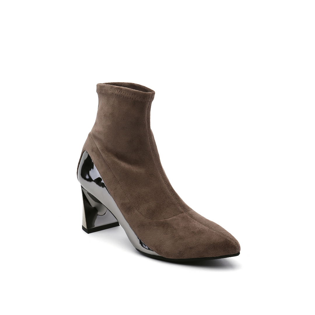 molten flow ankle boot mid sand angle out view