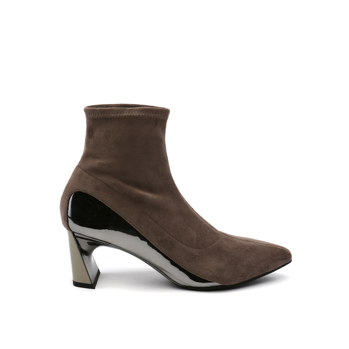 molten flow ankle boot mid sand out view