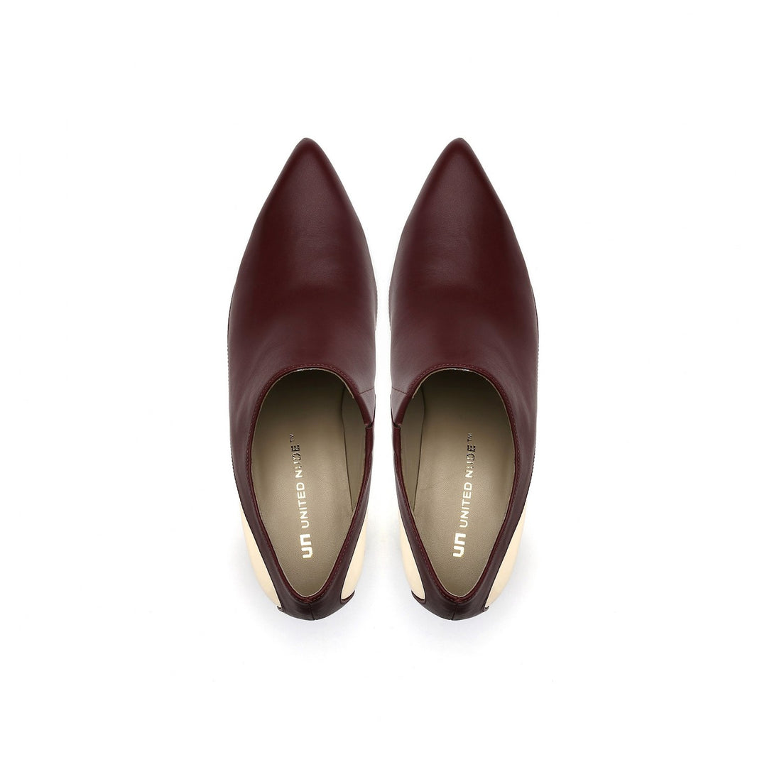 molten flow bootie mid burgundy top view