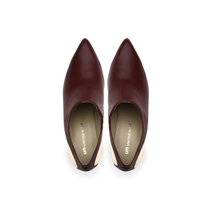 molten flow bootie mid burgundy top view