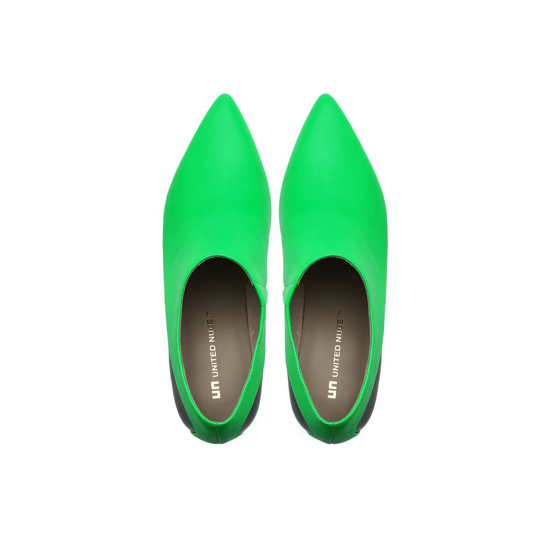 molten flow bootie mid neon green top view