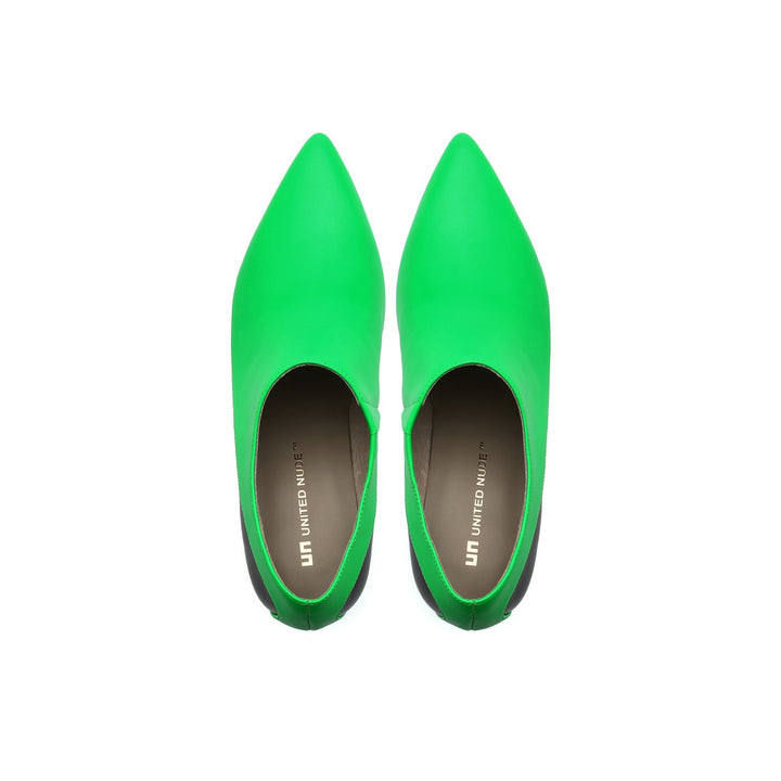 molten flow bootie mid neon green top view