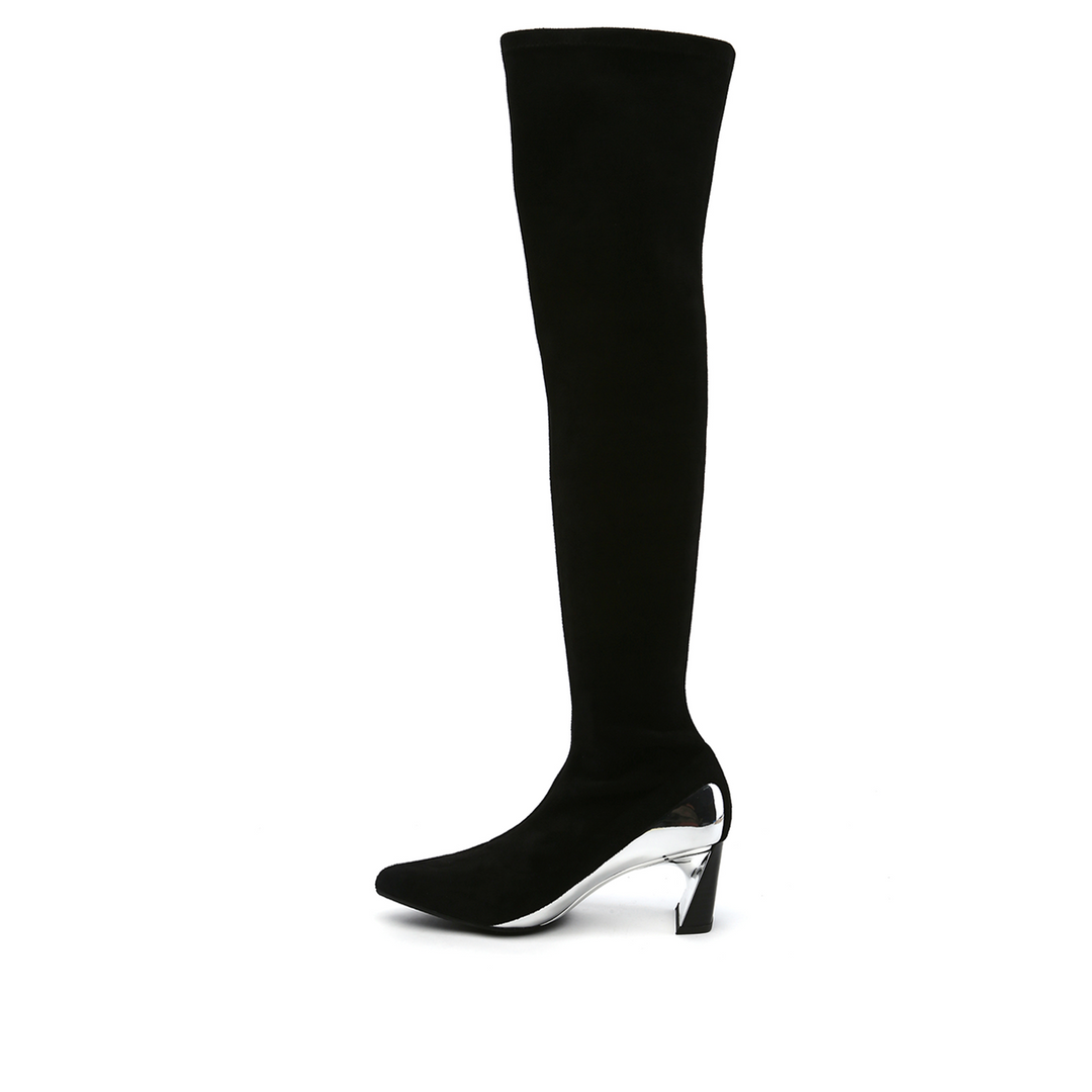 molten flow thigh boot mid black in view