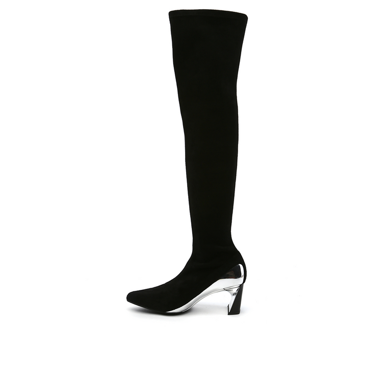 molten flow thigh boot mid black in view