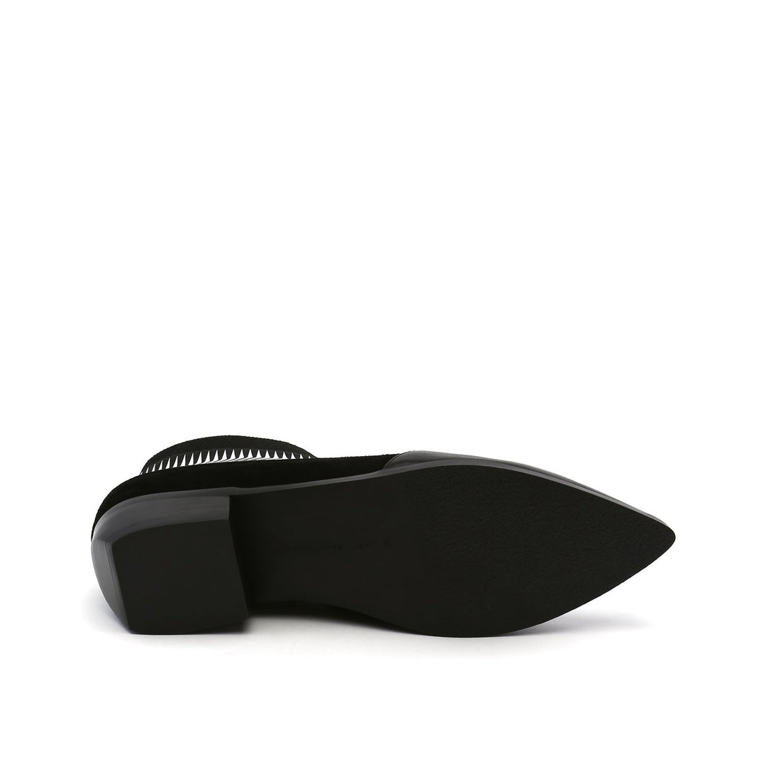 pop bootie lo black bottom view