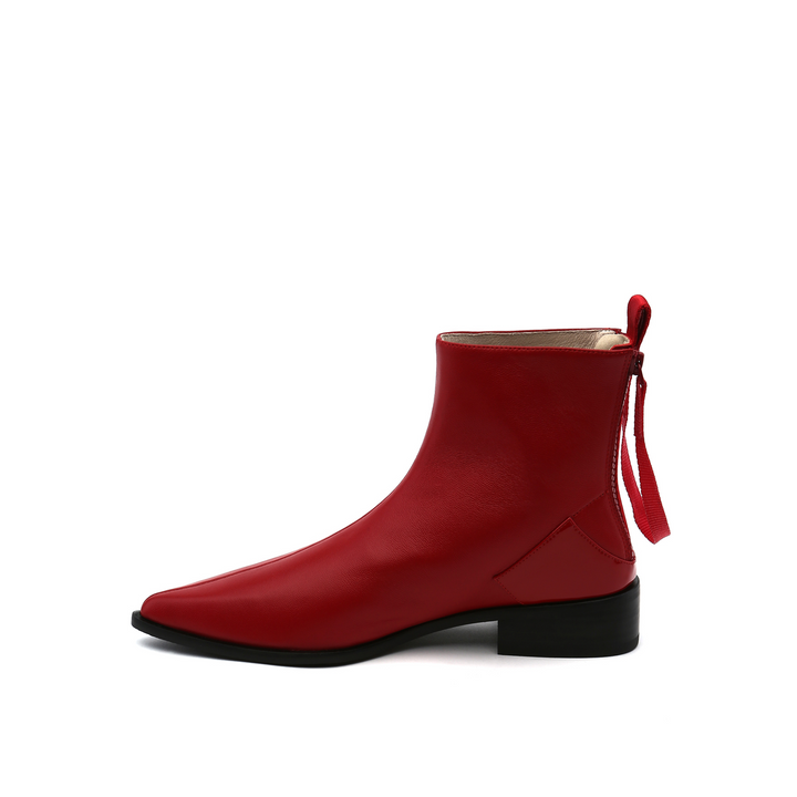 pure bootie deep red in view