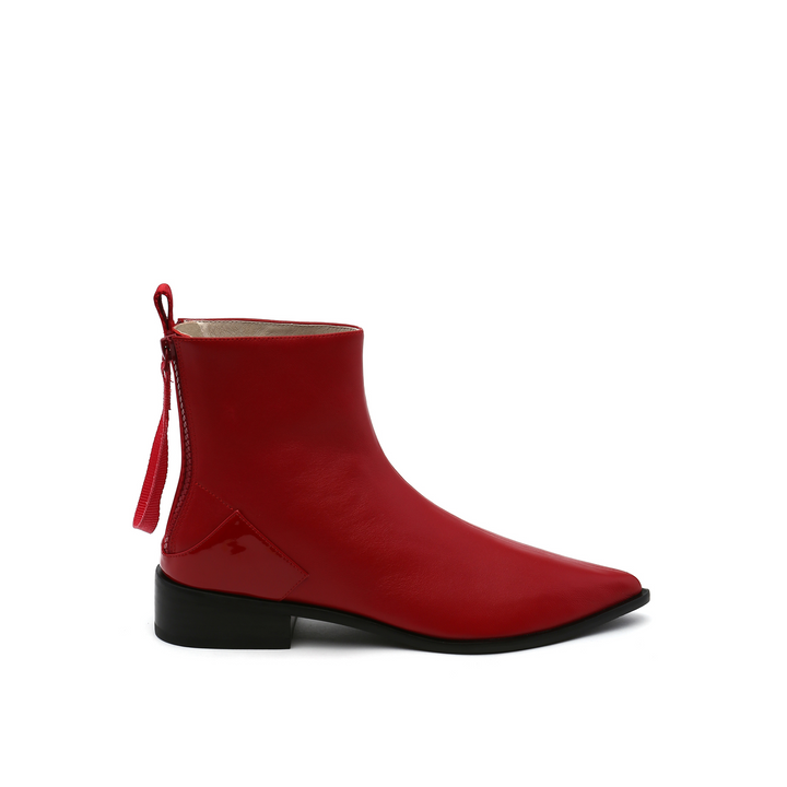 pure bootie deep red out view