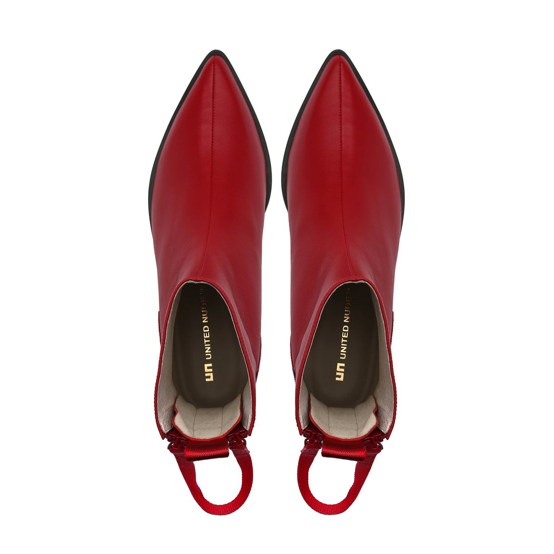 pure bootie deep red top view