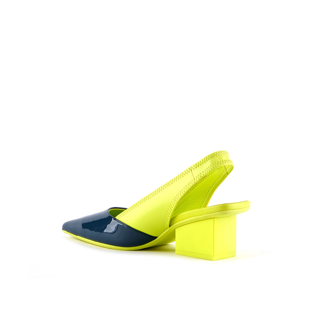 raila slingback mid cyber lime angle in view