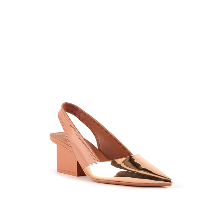 raila slingback mid rose gold angle out view
