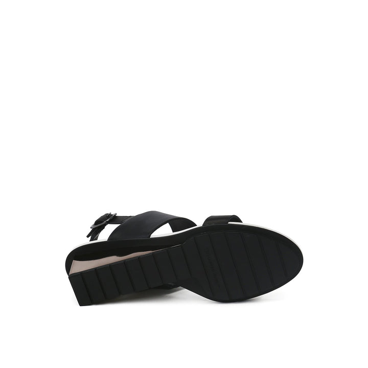 solid slingback mid black bottom view