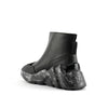 space kick v boot women black marble angle in view