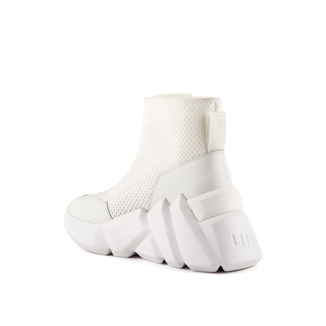 space kick v boot women grey white mesh angle in view