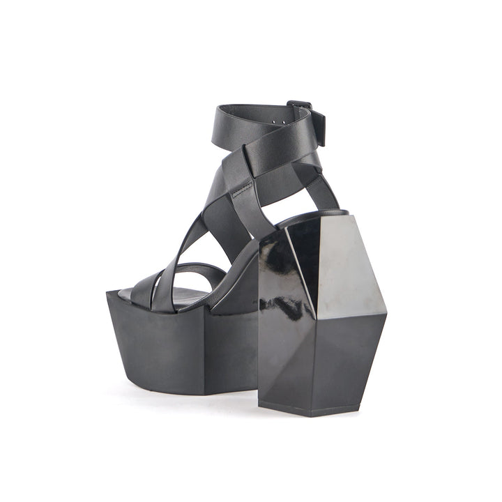 stage sandal black angle in view