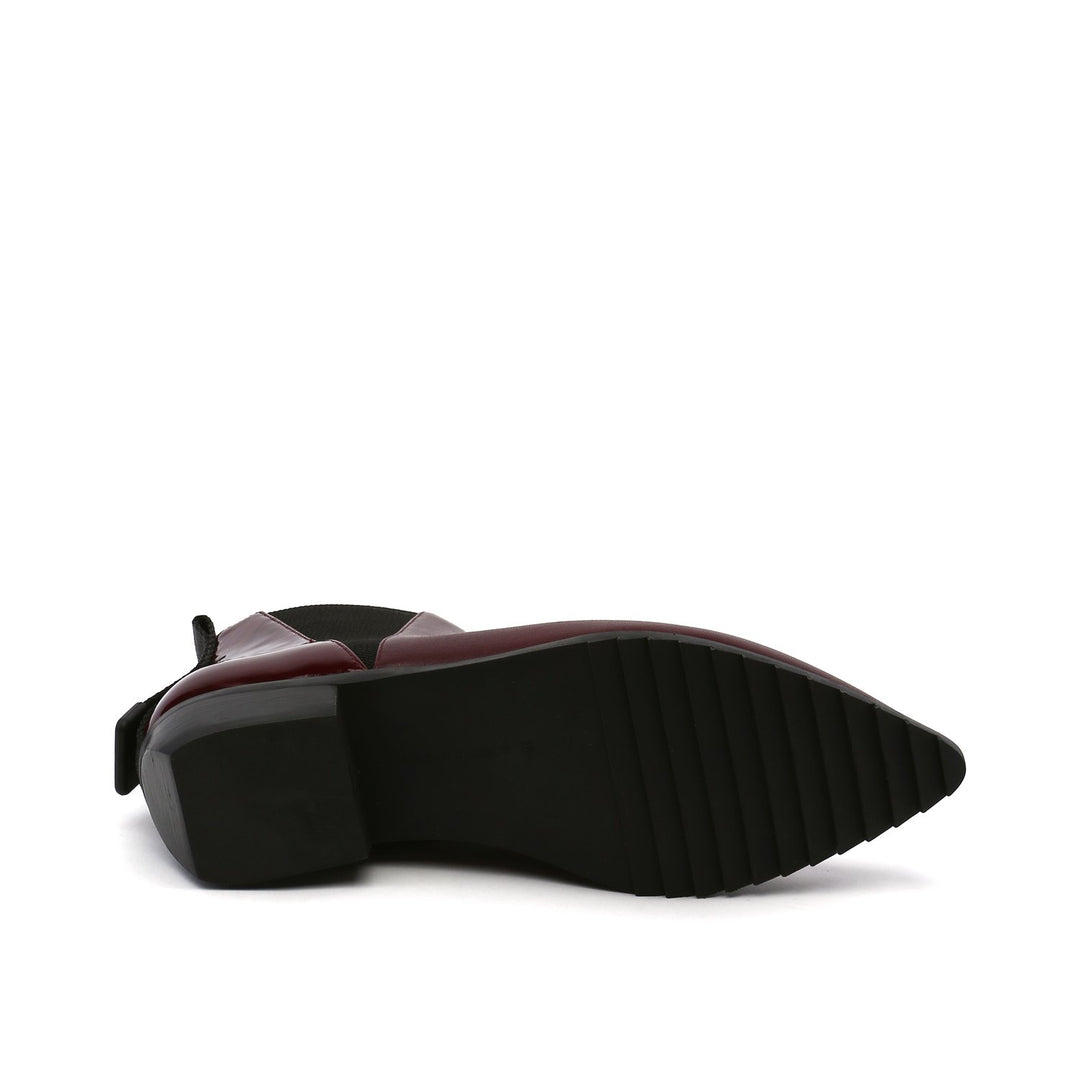 tek bootie lo bordeaux bottom view