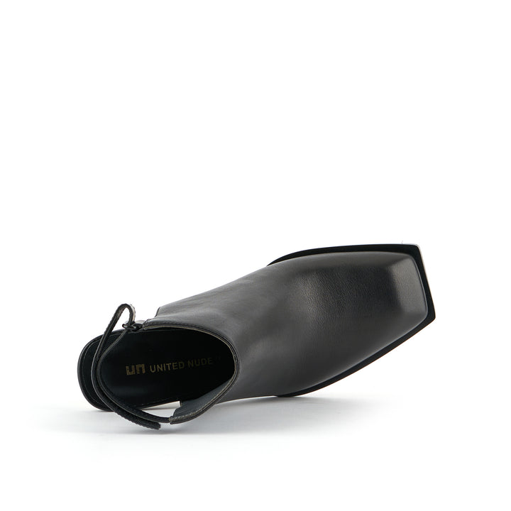 un mule mid black top view