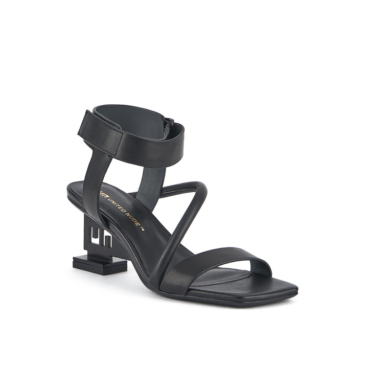 un sandal mid black angle out view