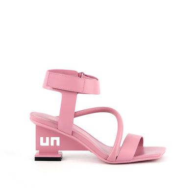 un sandal mid vintage pink outside view