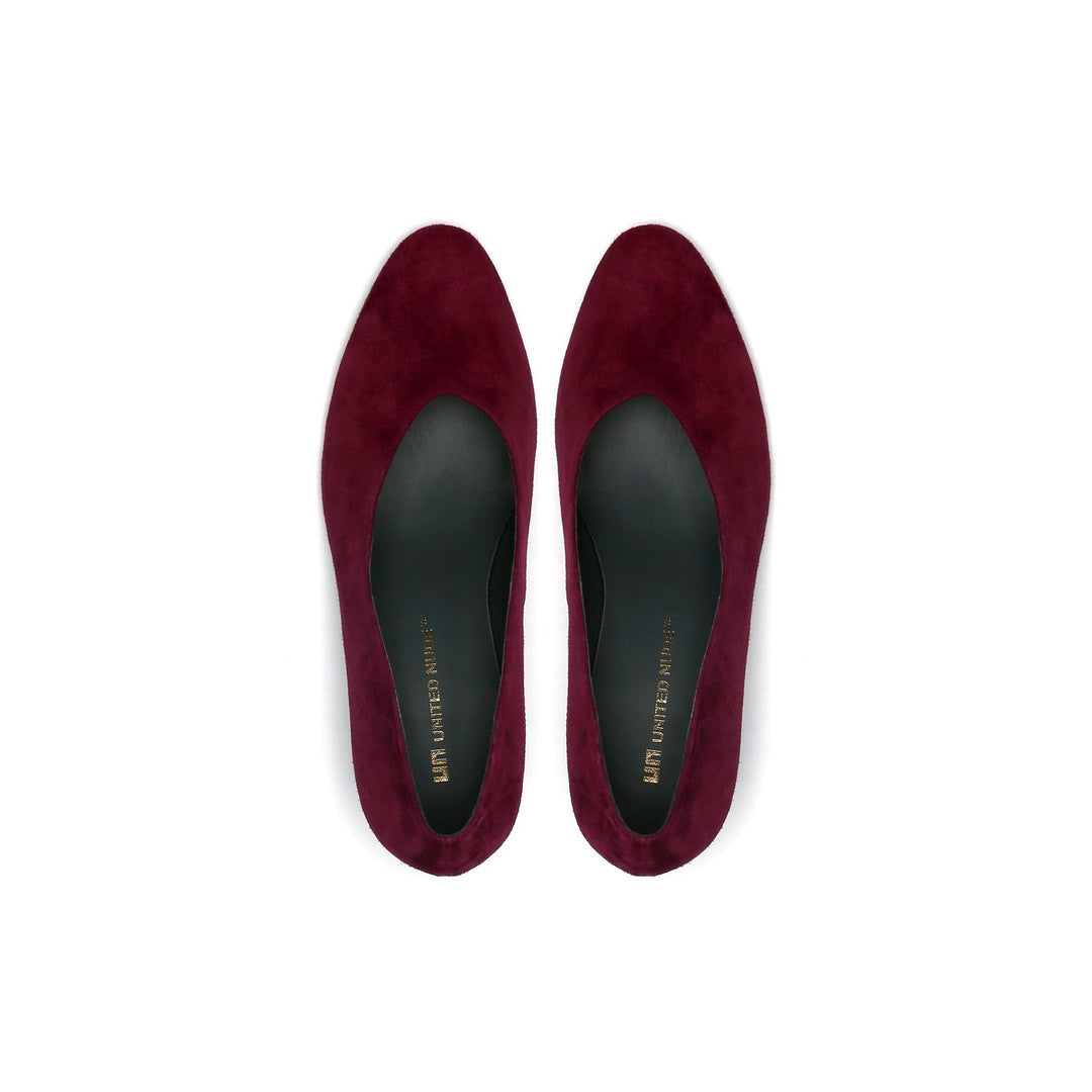 zink pump mid burgundy top view